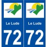 72 Le Lude logo autocollant plaque stickers ville