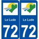 72 Le Lude logo autocollant plaque stickers ville