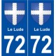 72 Le Lude blason autocollant plaque stickers ville