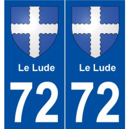 72 Le Lude blason autocollant plaque stickers ville