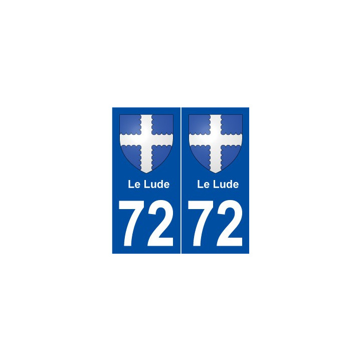 72 Le Lude blason autocollant plaque stickers ville