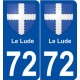 72 Le Lude blason autocollant plaque stickers ville