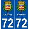 72 Le Mans blason autocollant plaque stickers ville