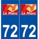 72 Le Mans logo autocollant plaque stickers ville