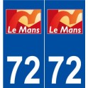 72 Le Mans logo autocollant plaque stickers ville