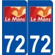 72 Le Mans logo autocollant plaque stickers ville