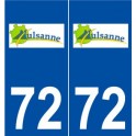 72 Mulsanne logo autocollant plaque stickers ville
