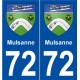 72 Mulsanne blason autocollant plaque stickers ville