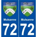 72 Mulsanne blason autocollant plaque stickers ville