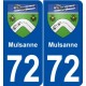 72 Mulsanne blason autocollant plaque stickers ville