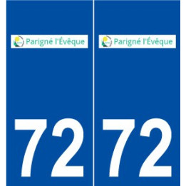 72 Parigné-l'Évêque logo autocollant plaque stickers ville