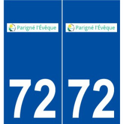 72 Parigné-l'Évêque logo autocollant plaque stickers ville