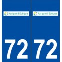 72 Parigné-l'Évêque logo autocollant plaque stickers ville
