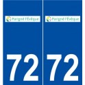 72 Parigné-l'Évêque logo autocollant plaque stickers ville