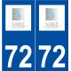 72 Sablé-sur-Sarthe logo autocollant plaque stickers ville