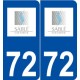 72 Sablé-sur-Sarthe logo autocollant plaque stickers ville