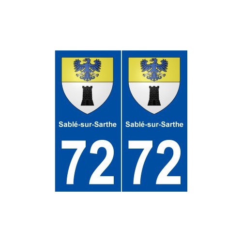 72 Sablé-sur-Sarthe blason autocollant plaque stickers ville