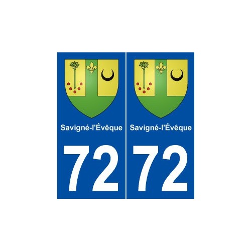 72 Savigné-l'Évêque blason autocollant plaque stickers ville