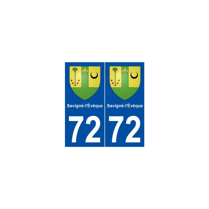 72 Savigné-l'Évêque blason autocollant plaque stickers ville