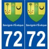 72 Savigné-l'Évêque blason autocollant plaque stickers ville