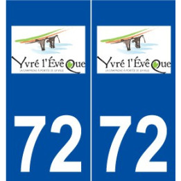 72 Yvré-l'Evêque logo autocollant plaque stickers ville