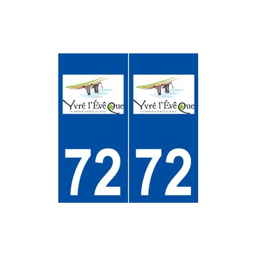 72 Yvré-l'Evêque logo autocollant plaque stickers ville