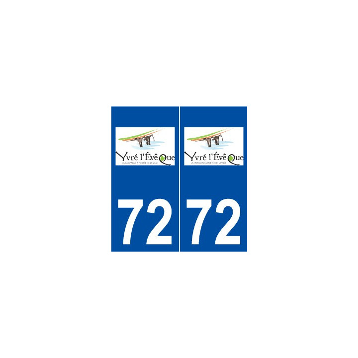 72 Yvré-l'Evêque logo autocollant plaque stickers ville
