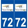 72 Yvré-l'Evêque logo autocollant plaque stickers ville