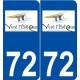 72 Yvré-l'Evêque logo autocollant plaque stickers ville