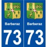 73 Barberaz blason autocollant plaque stickers ville
