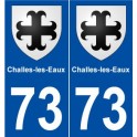 73 Challes-les-Eaux blason autocollant plaque stickers ville