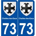 73 Challes-les-Eaux blason autocollant plaque stickers ville