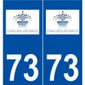 73 Challes-les-Eaux logo autocollant plaque stickers ville