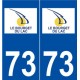 73 Le Bourget-du-Lacz logo autocollant plaque stickers ville