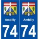 74 Ambilly blason autocollant plaque stickers ville