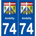 74 Ambilly blason autocollant plaque stickers ville