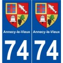 74 Annecy-le-Vieux blason autocollant plaque stickers ville