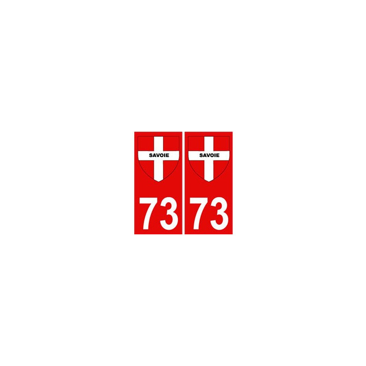 73 Savoie autocollant plaque fond rouge blason croix savoie