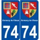 74 Annecy-le-Vieux blason autocollant plaque stickers ville
