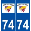 74 Annecy-le-Vieux logo autocollant plaque stickers ville