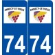 74 Annecy-le-Vieux logo autocollant plaque stickers ville