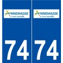 74 Annemasse logo autocollant plaque stickers ville