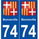 74 Bonneville blason autocollant plaque stickers ville