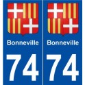 74 Bonneville blason autocollant plaque stickers ville