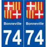74 Bonneville blason autocollant plaque stickers ville