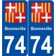 74 Bonneville blason autocollant plaque stickers ville