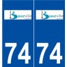 74 Bonneville logo autocollant plaque stickers ville