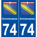 74 Annemasse blason autocollant plaque stickers ville
