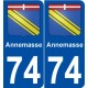 74 Annemasse blason autocollant plaque stickers ville