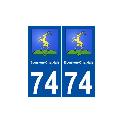 74 Bons-en-Chablais blason autocollant plaque stickers ville